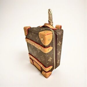 Monogram Brown and Tan Mini Keychain/Bag Charm